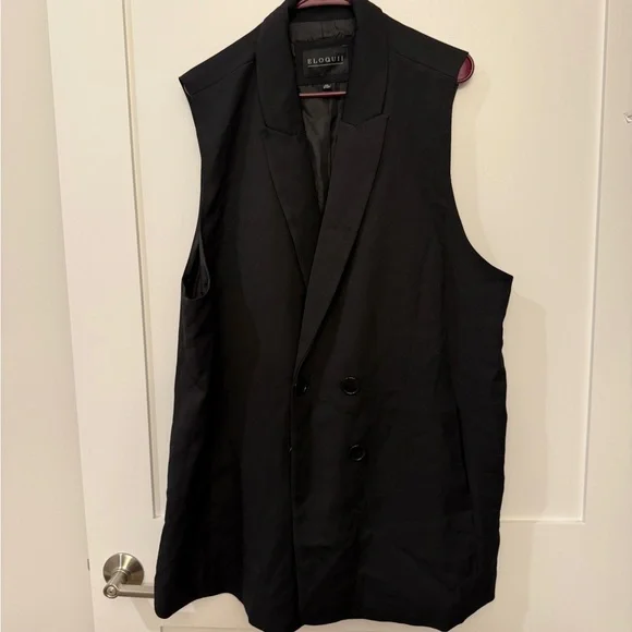 NWT Eloquii Longline Double Breasted Blazer Vest - Picture 4 of 8